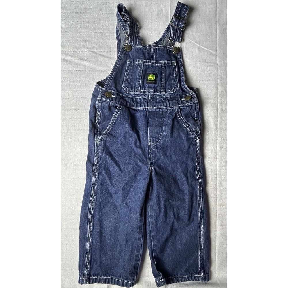 John Deere Overalls Kids‎ Toddler Sz 2T Blue Denim Bibs Farm Life Tractor